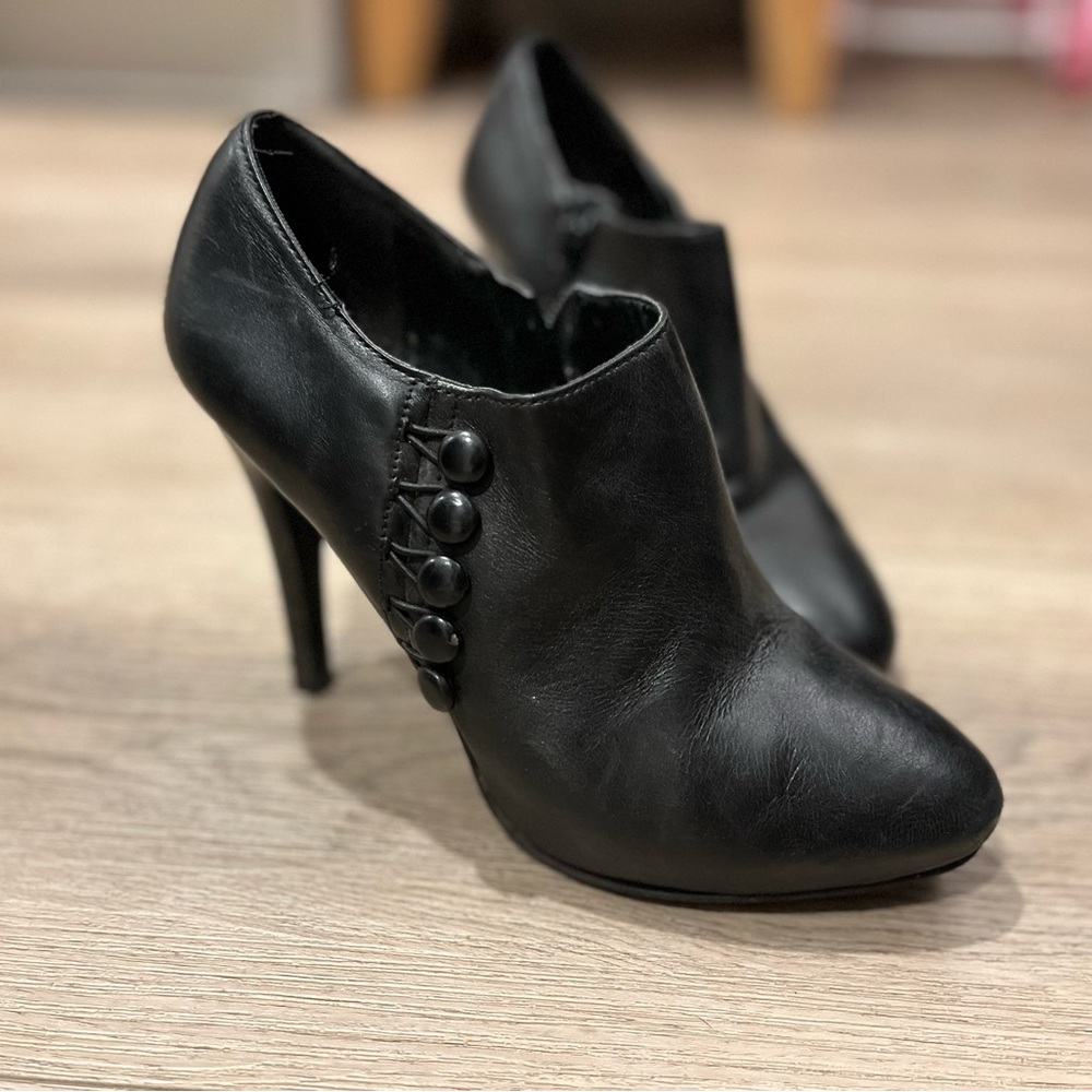Blank Heeled Booties, Size 8